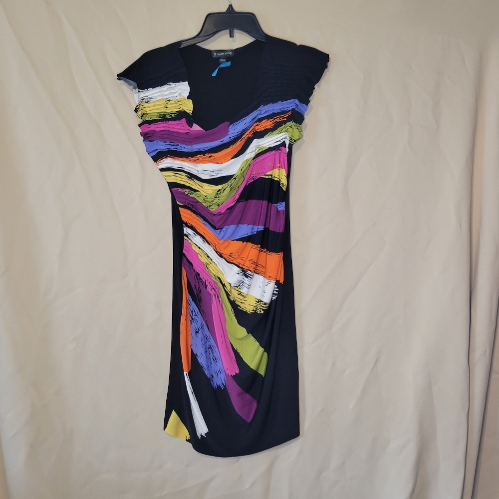 RAMPAGE PRE LOVED SIZE MEDIUM MULTI COLOR RUCHED DRESS